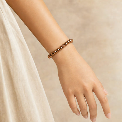 Hematite Round Copper Bracelet - 8mm