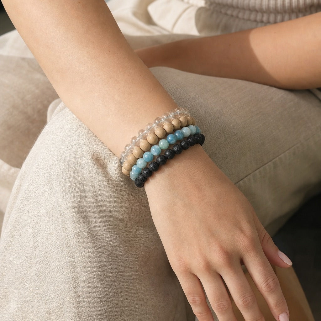 Hemimorphite Round Bracelet - 8mm