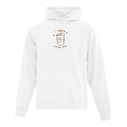 Hoodie "I Need Coffee" brodé