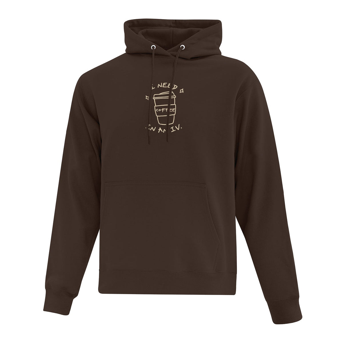Hoodie "I Need Coffee" brodé