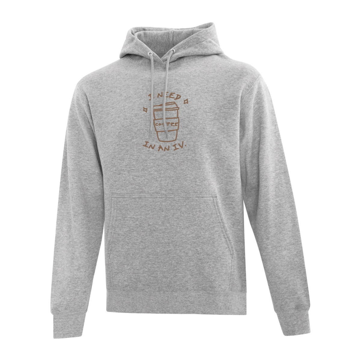 Hoodie "I Need Coffee" brodé