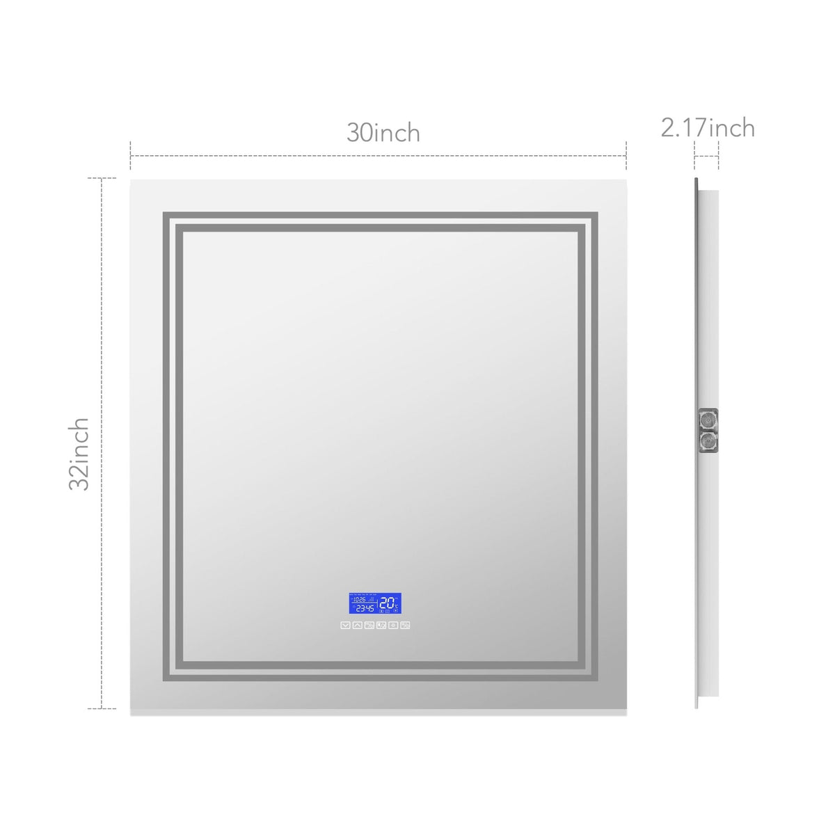 30" / 36" LED Bathroom Mirror with Bluetooth Speaker, iHome Style
