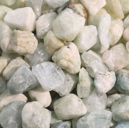 Aquamarine B Tumbled Stones - Semi Polished
