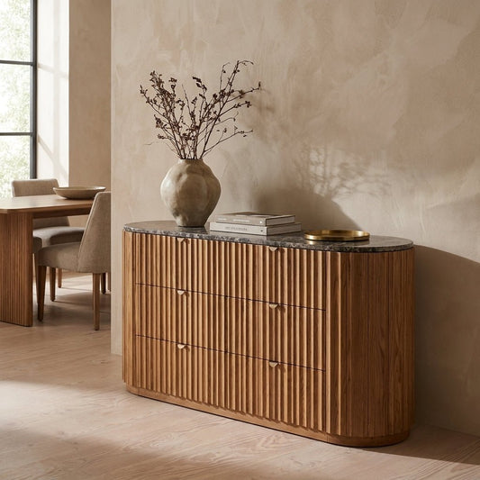 Isfjell Marble-Top Sideboard