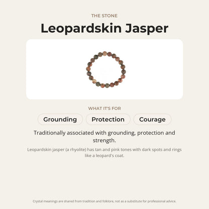 Red Jasper Leopardskin Round Bracelet - 8mm