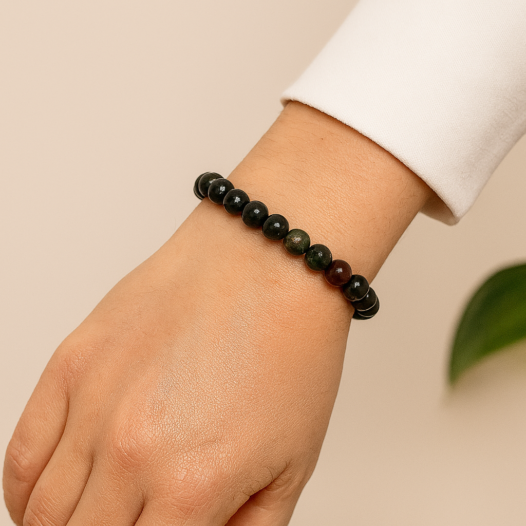 Bloodstone Round Bracelet