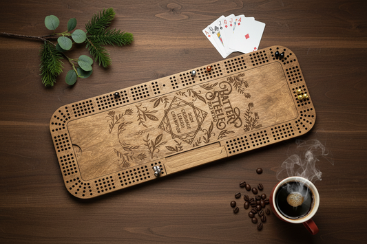 Large 4-Player Cribbage Board - 24" x 9.5" | Personalized Gift