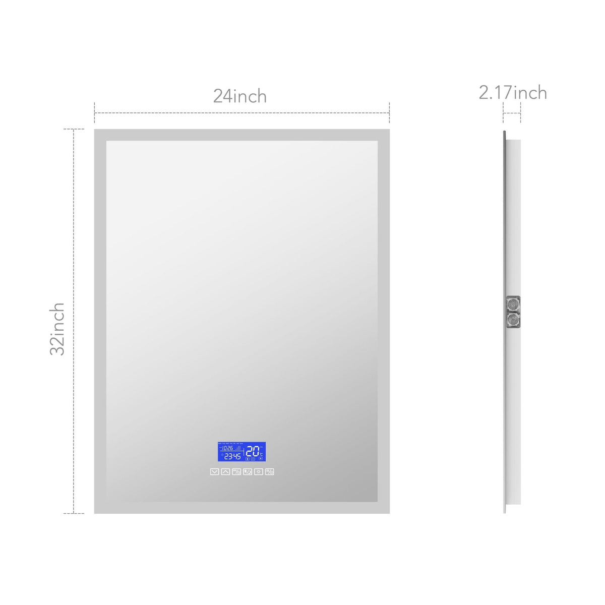LED Bluetooth Bathroom Mirror with Speaker, Anti-Fog, Dimmable – 24" / 30" / 36" / 42" / 60" x 32"