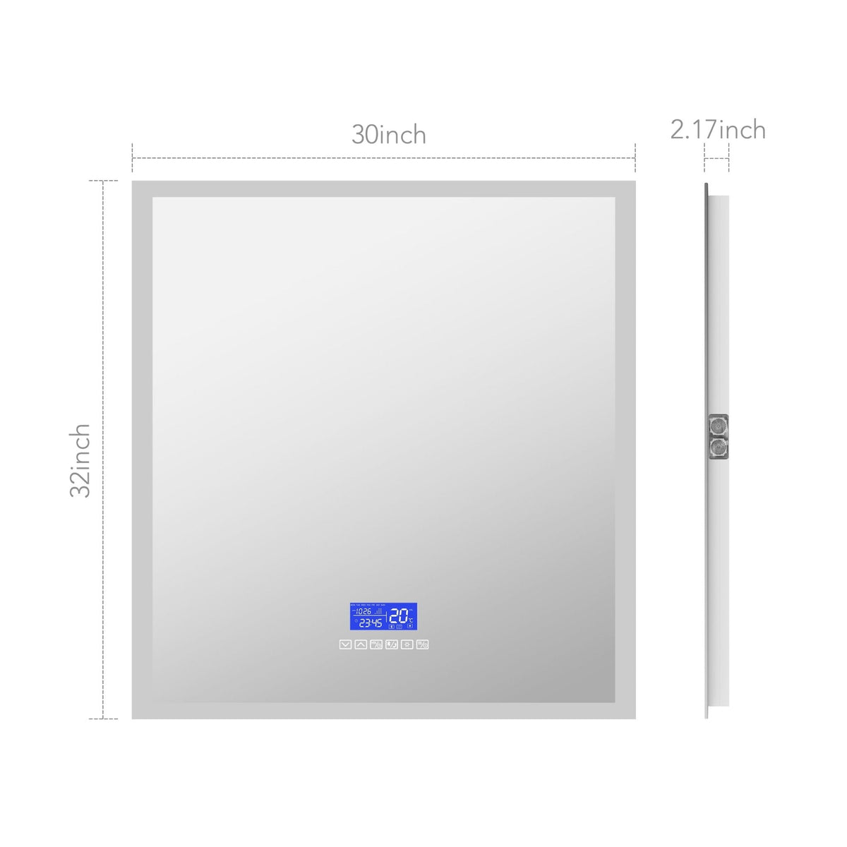 LED Bluetooth Bathroom Mirror with Speaker, Anti-Fog, Dimmable – 24" / 30" / 36" / 42" / 60" x 32"