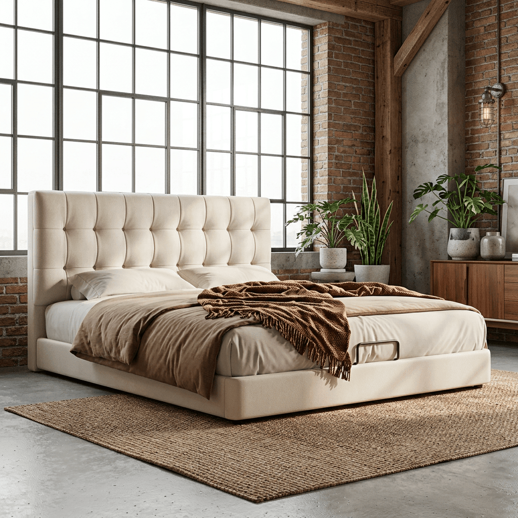 Leo Contemporary Eco-Leather Platform Bed