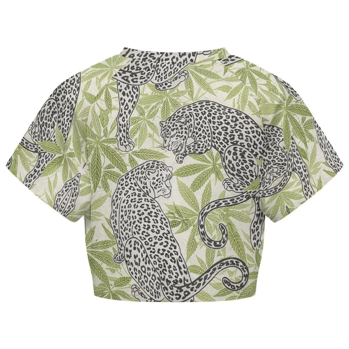 Leopard Cropped Raglan T-Shirt