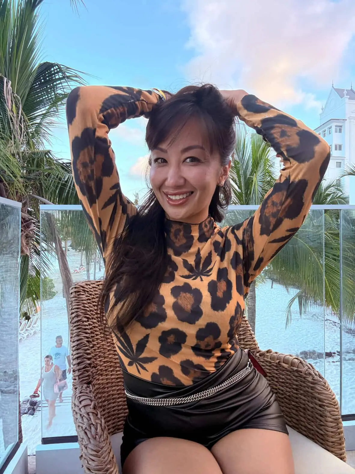 Leopard Mesh Top