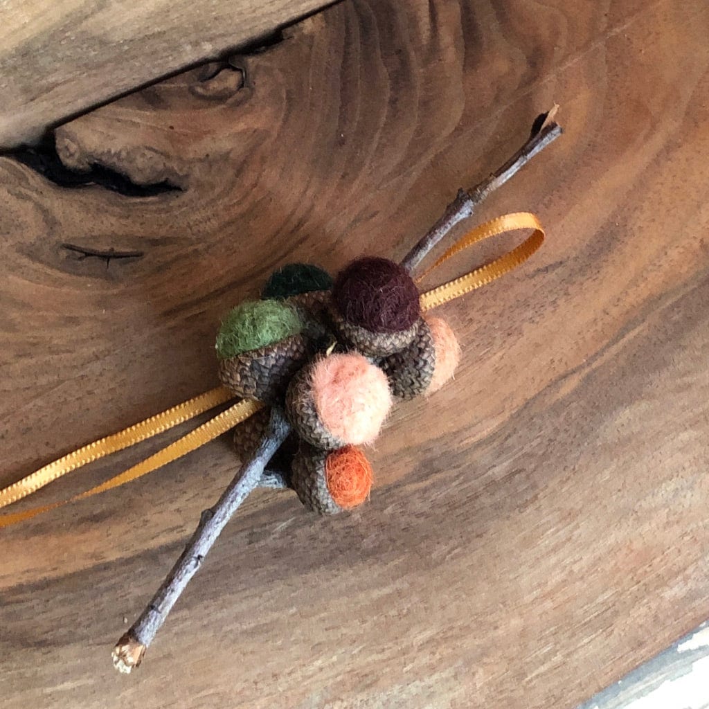 Acorn Stem | Felted | Brown & Green