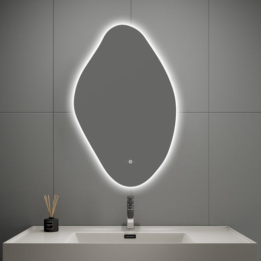 Loop Backlit LED Bathroom Mirror, Wave Sensor, Anti-Fog – 24"x38" / 26"x40"