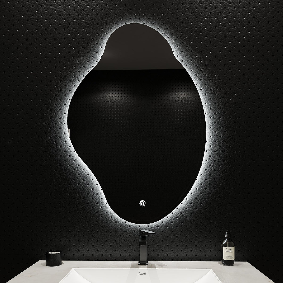 Loop Backlit LED Bathroom Mirror, Wave Sensor, Anti-Fog – 24"x38" / 26"x40"