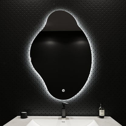 Loop Backlit LED Bathroom Mirror, Wave Sensor, Anti-Fog – 24"x38" / 26"x40"