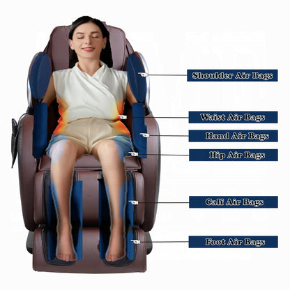 Maalish Power Recliner w/Lift, Heating & Massage - Chocolate