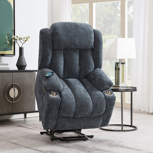 Krabi Power Recliner w/Lift, Heating & Massage - Blue