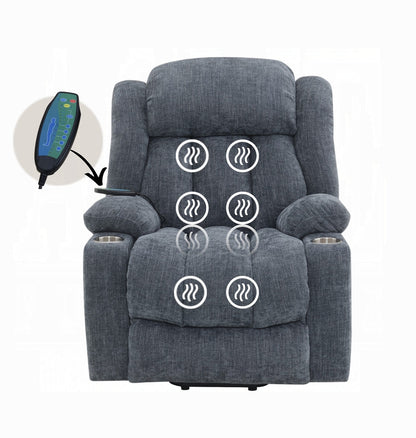 Krabi Power Recliner w/Lift, Heating & Massage - Blue