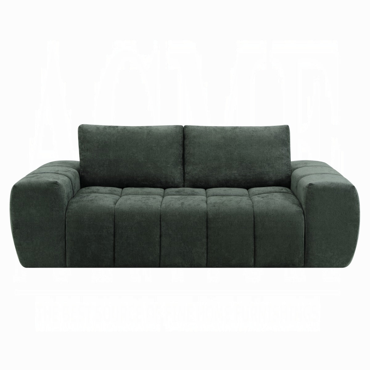 Cushy Condo Size 2 & 3 Seater Plush Sofas - Dark Green
