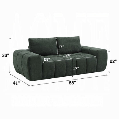 Cushy Condo Size 2 & 3 Seater Plush Sofas - Dark Green