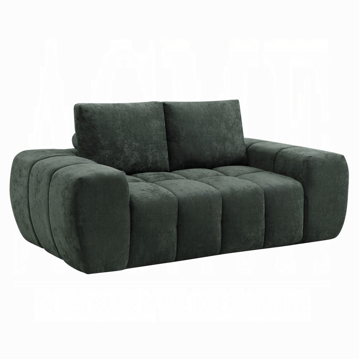 Cushy Condo Size 2 & 3 Seater Plush Sofas - Dark Green