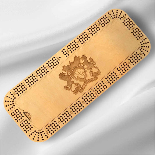 Personalized Cribbage Board with Card and Pegs Storage,Rectangular Size,With Scoring Panel
