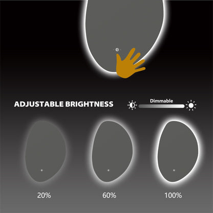 Minimalist LED Bathroom Mirror, Anti-Fog, Touchless Control – 24"x36" / 26"x38"