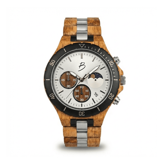 Montre Berthoud en bois de baril de whisky recyclé
