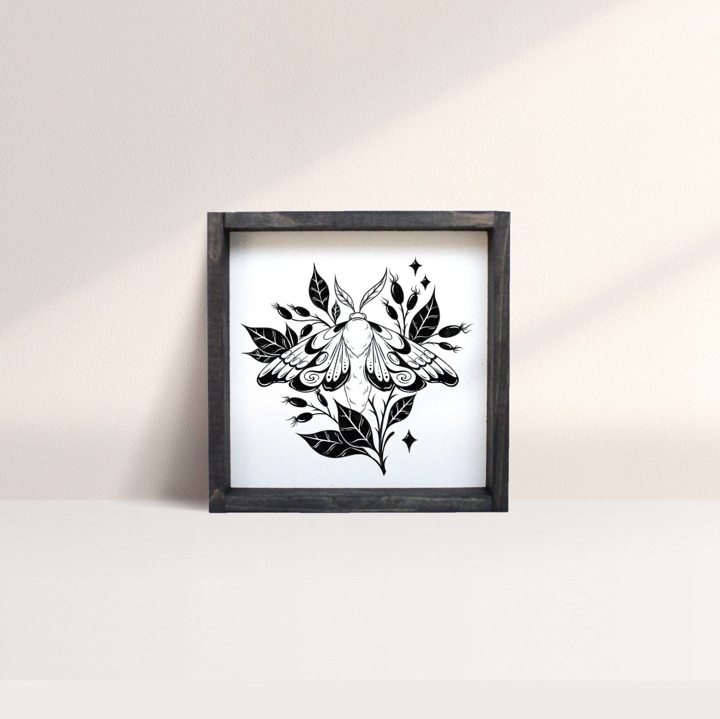 Moth Mini Wood Sign - AURABAGS SHOP