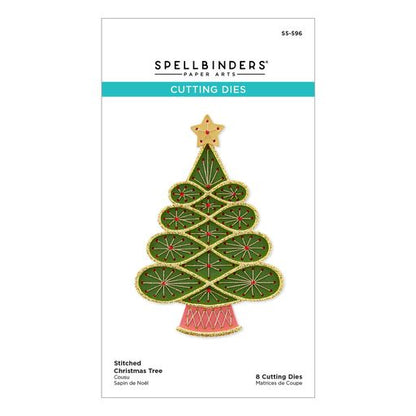 Stitched Christmas Tree Etched Dies from the Christmas Collection