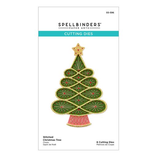 Stitched Christmas Tree Etched Dies from the Christmas Collection