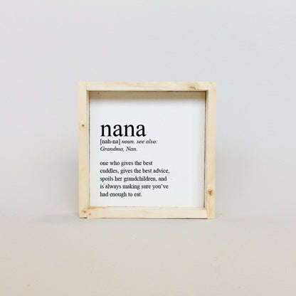 Nana Definition Wood Sign - AURABAGS SHOP
