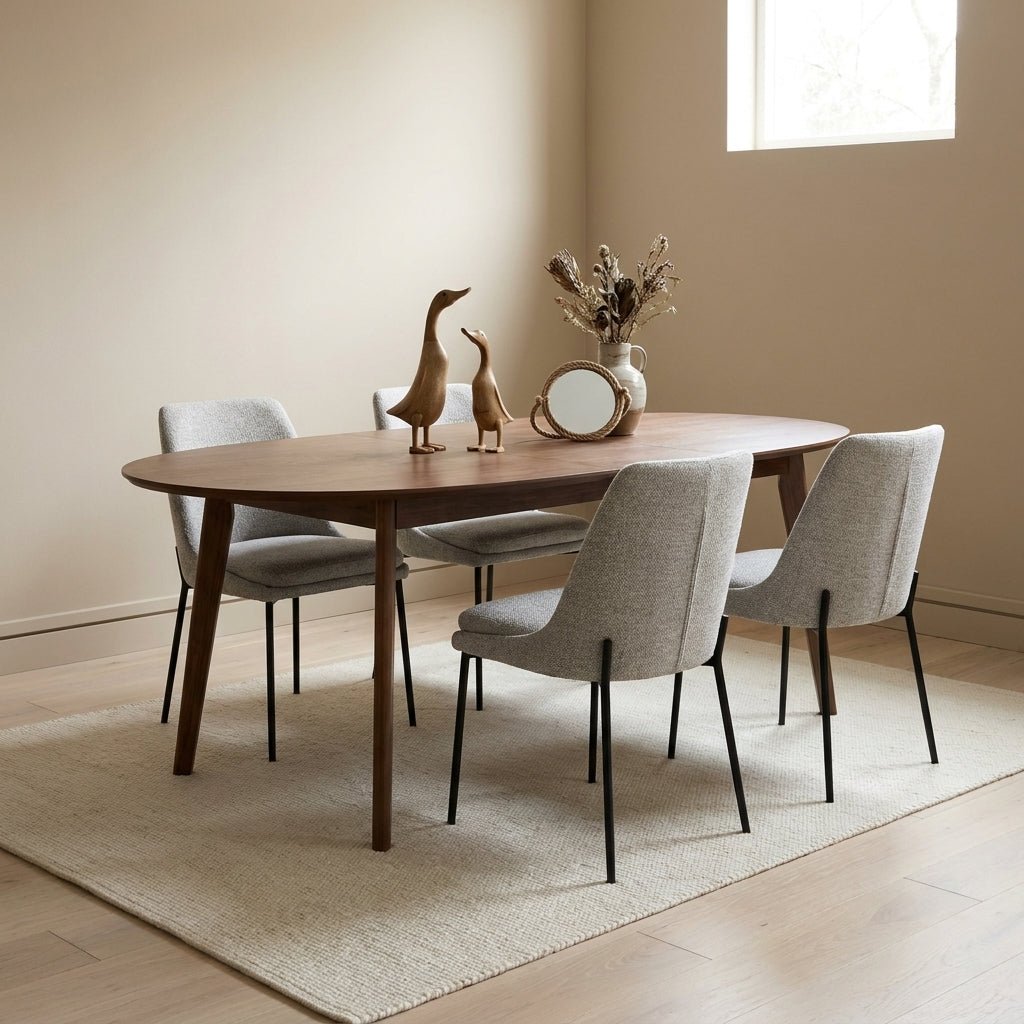 Orla Oval Dining Table Walnut Brown