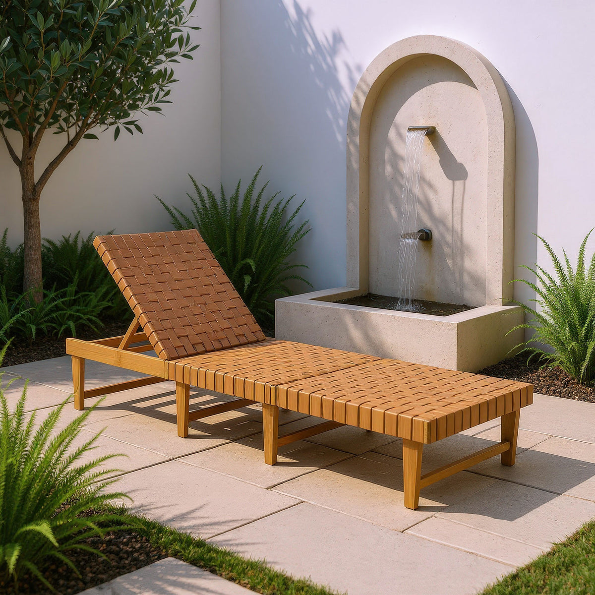Brisa Outdoor Chaise Lounger - Brown