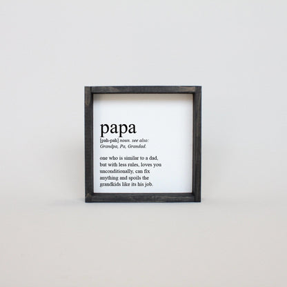 Papa Definition Wood Sign– Grandfather Gift Wall Art - AURABAGS SHOP