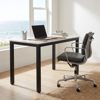 Pemberton Marble Mini Desk White
