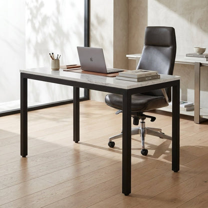 Pemberton Marble Mini Desk White