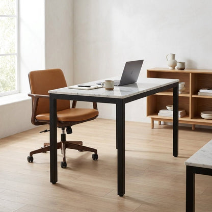 Pemberton Marble Mini Desk White