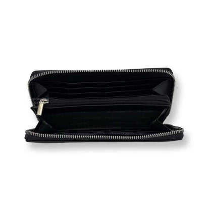 Petit portefeuille en cuir noir - Carla
