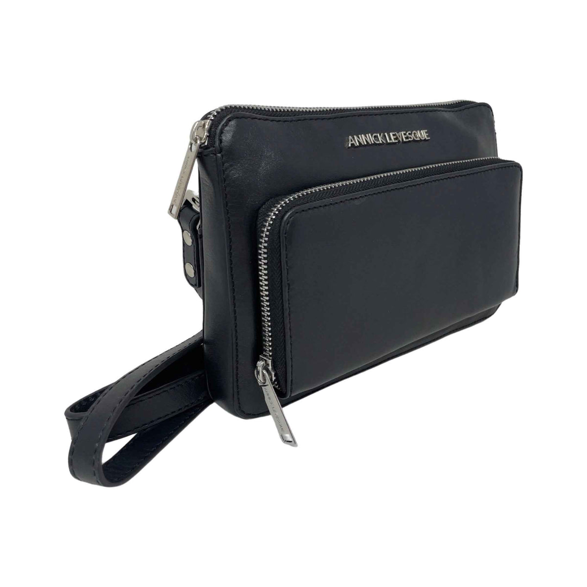 Petit sac à Bandoulière Portefeuille en Cuir Véritable noir, Carmen - PRÉCOMMANDE