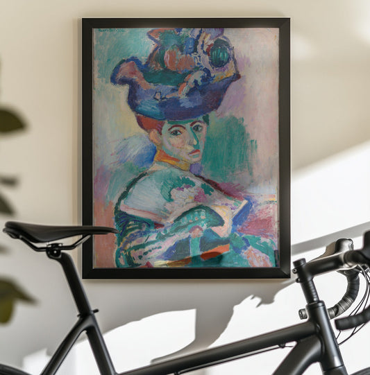 ウォールアート 帽子をかぶった女性