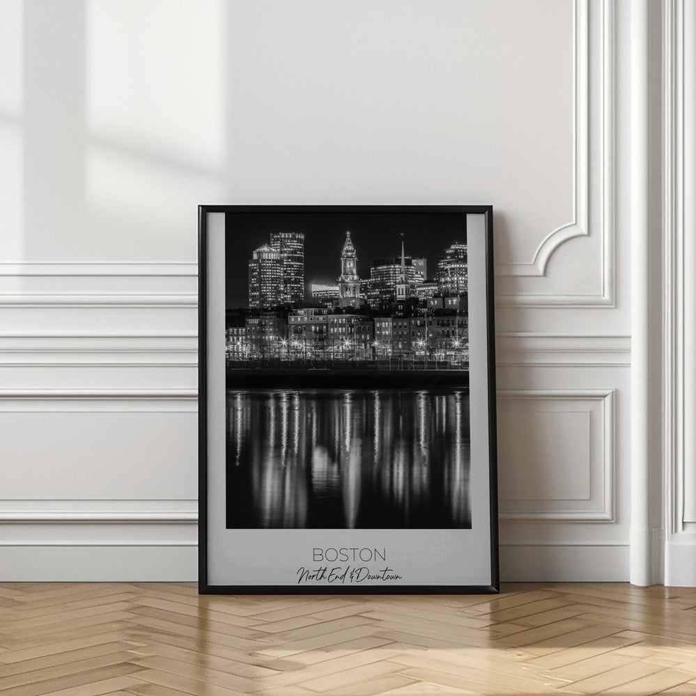 Wall art BOSTON Evening Skyline of North End