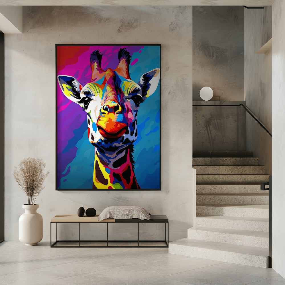 Wandbild Giraffe Pop Art