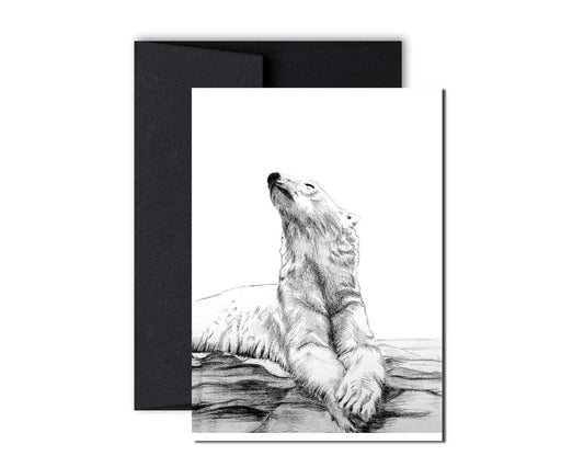 Polar Bear taking a sunbath Greeting Card