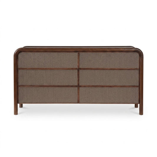 Reiko 6 Drawer Dresser Warm Brown