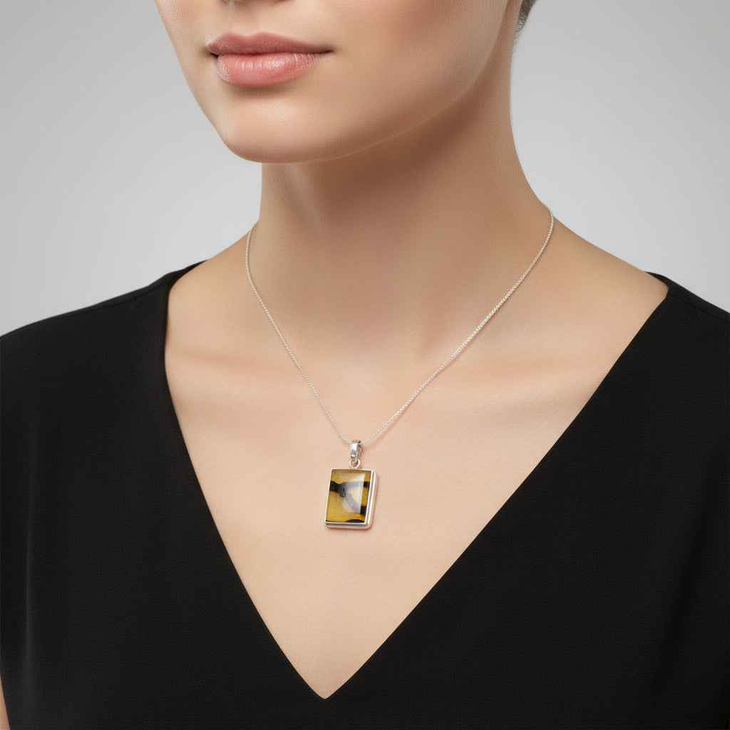 Solar Vein Pendant | Sterling Silver Baltic Silver | Tears of the Sun