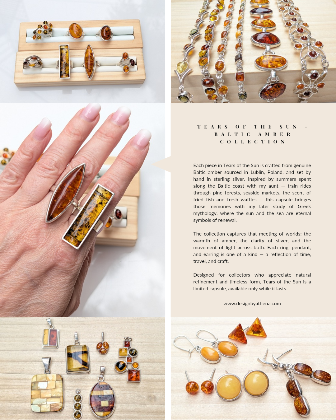 Solar Garden Bracelet | Sterling Silver Baltic Amber Bracelet | Tears of the Sun