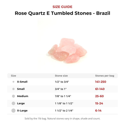 Rose Quartz E Tumbled Stones - Brazil