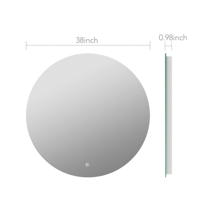 30"-42" Round LED Bathroom Mirror with Sensor Switch, Dimmable Backlit Anti-Fog Vanity Mirror